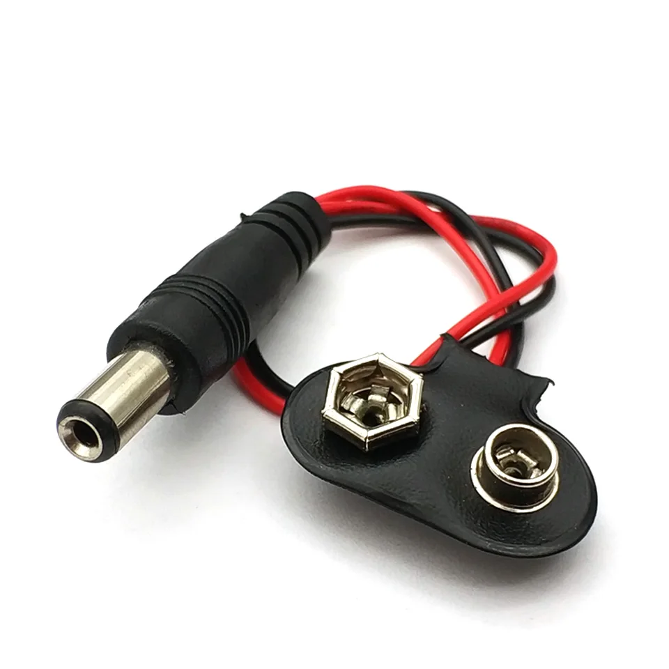 9V Batterie Taste 9V Halter 9V Batterie Halter Mit DC Power Stecker 10CM 5.5*2,1mm