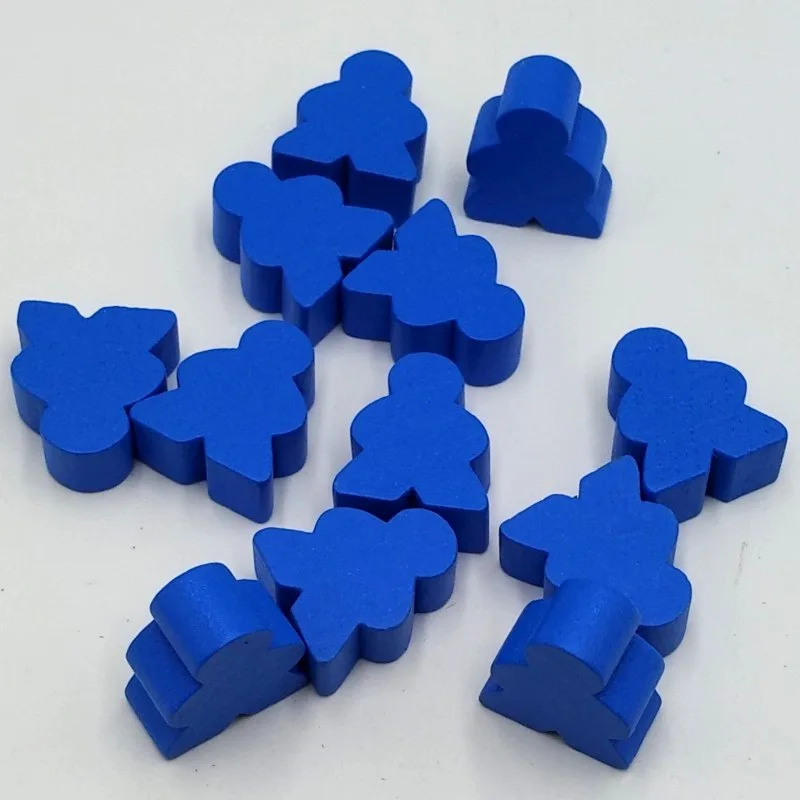10 Stück mit 1 Holzwürfel, große, menschliche Holzfiguren, große Meeples, Schachfiguren für das Meeple-Carcassonne-Brettspiel, Zubehör, 1,9 x 2,4 x 1 cm. – Detail 3