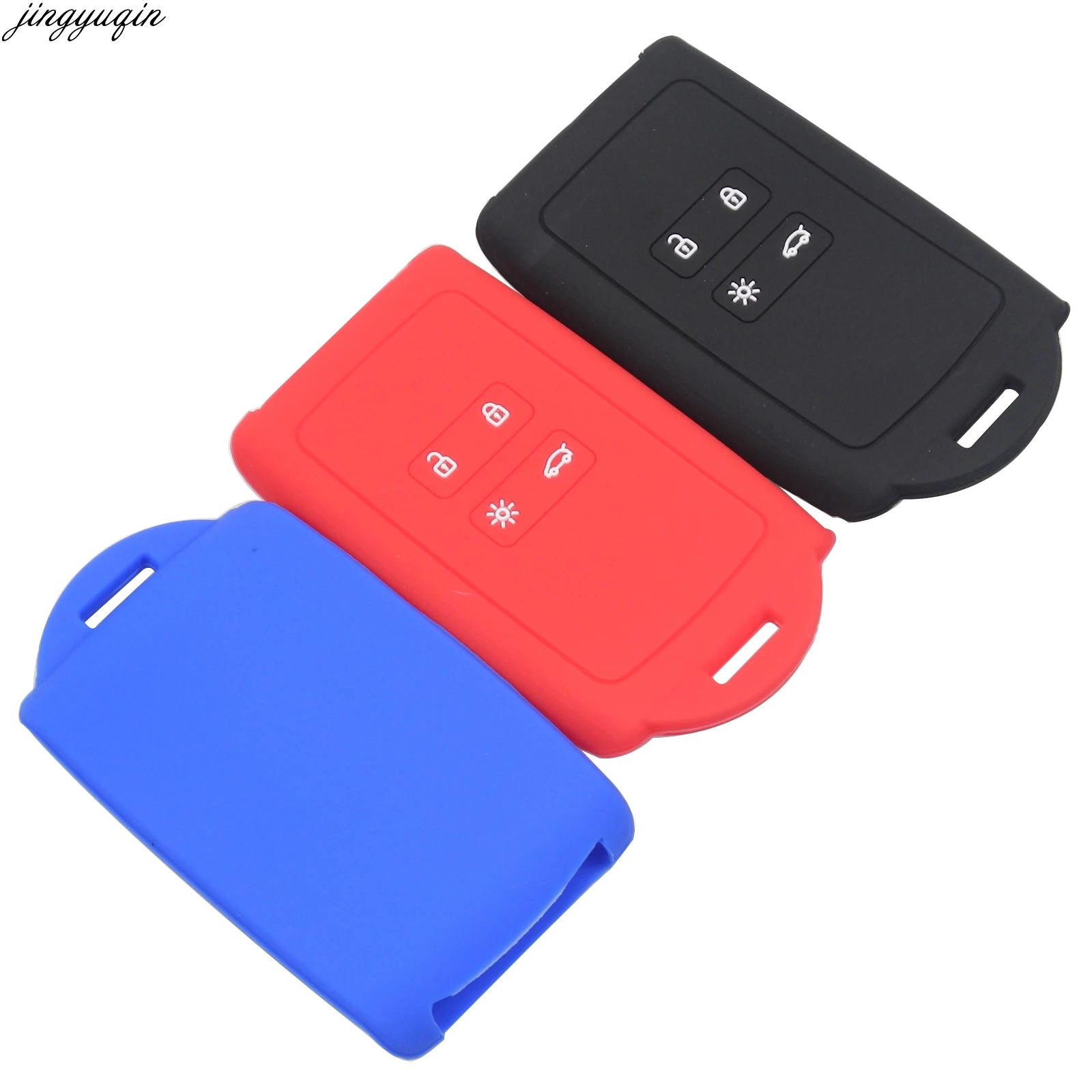 Jingyuqin 30pcs/lot Silicone Car Key Cover Set For Renault Talisman Captur Espace Clio Megane Koleos Kadjar scenic 4 2016-2019