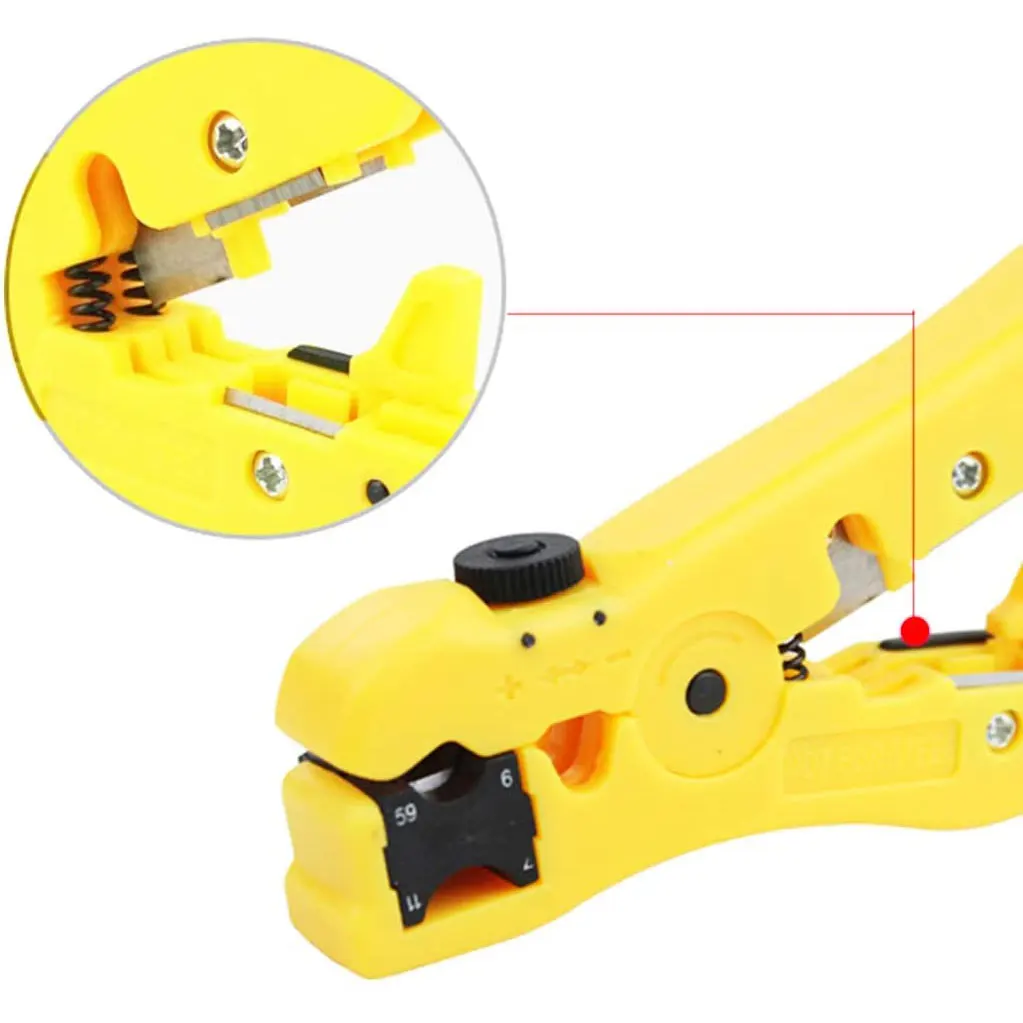 Zoerax Universal Kabel Abisolierzange Abisolier werkzeug für flache oder runde utp cat5 cat6 Draht Koaxial Koaxial – Detail 6