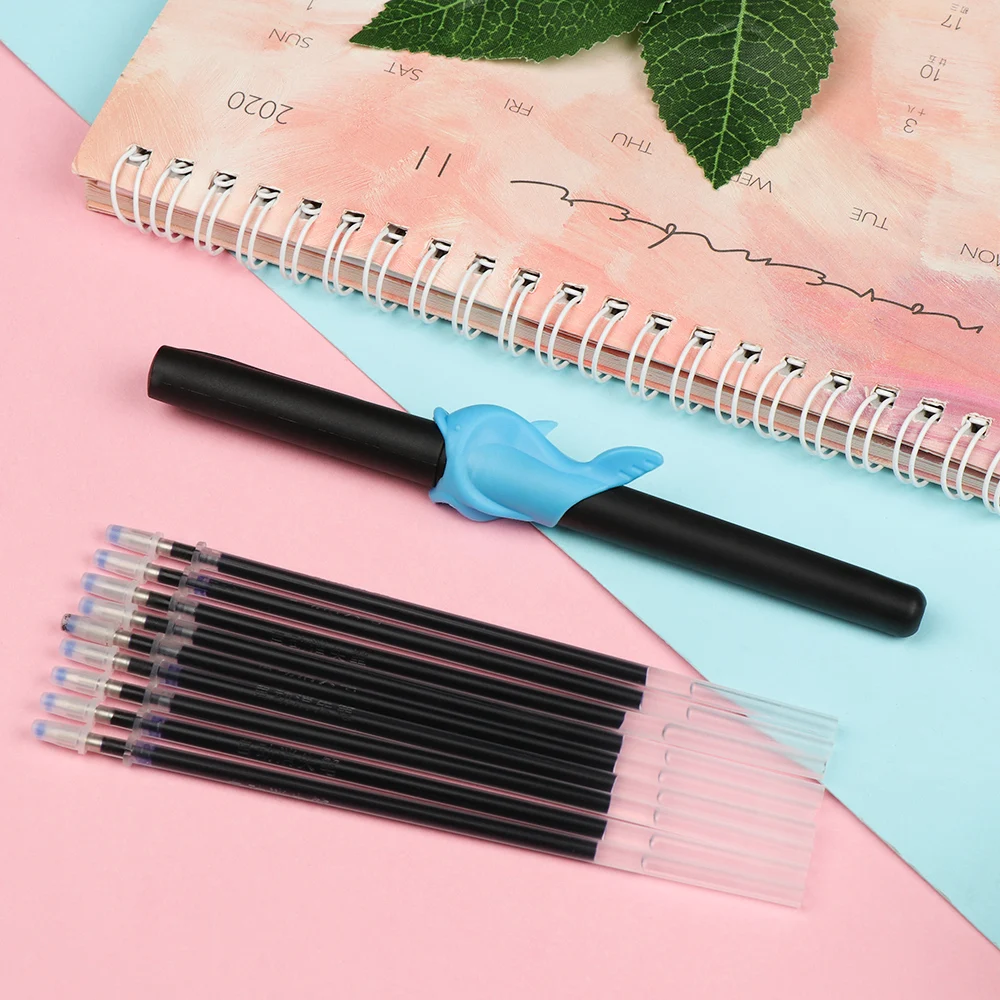 1Set Automatic Fade Pen Kit Magic Disappearing Refill Invisible Ink Gel Pens Groove Copybook Calligraphy Board Practice Tools