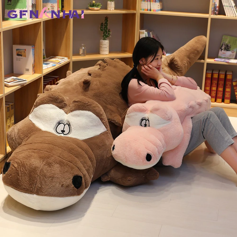 1pc 150CM Big Size Lying Crocodile Plush Pillow Mat Plush Crocodile Soft Stuffed Animal Toy Cartoon Plush Dolls Kids Girl Gift