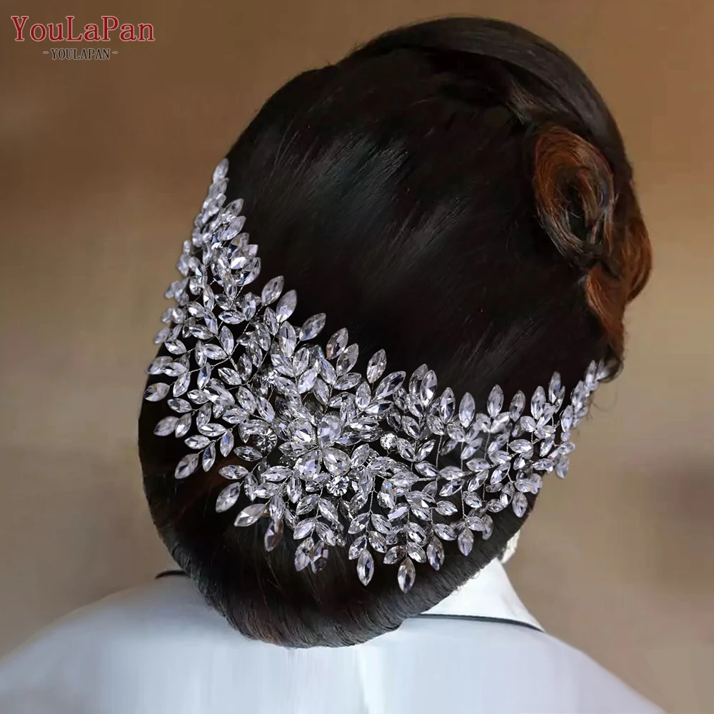 

YouLaPan Rhinestone Headband for Bride Luxury Wedding Tiaras Bridal Headpiece Hair Jewelry Shiny Wedding Hair Accessories HP416