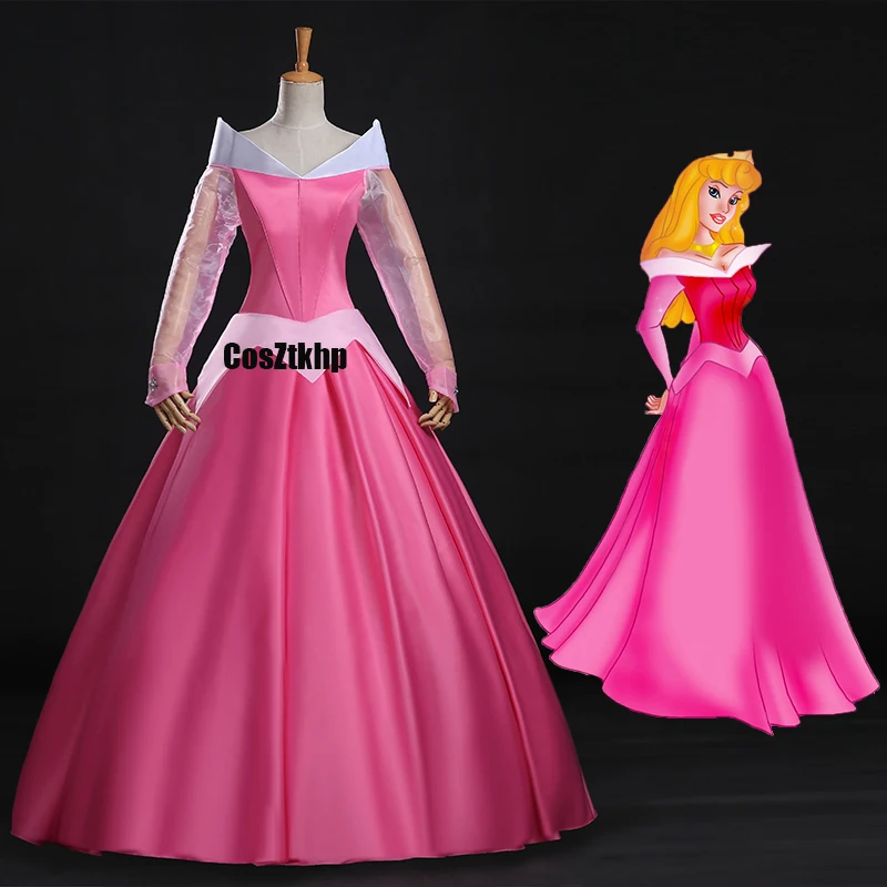 Movie sleeping beauty Princess Aurora Cosplay Costume Adult Dresses Halloween Christmas Woman Cloak Dress wigs girls tailor made