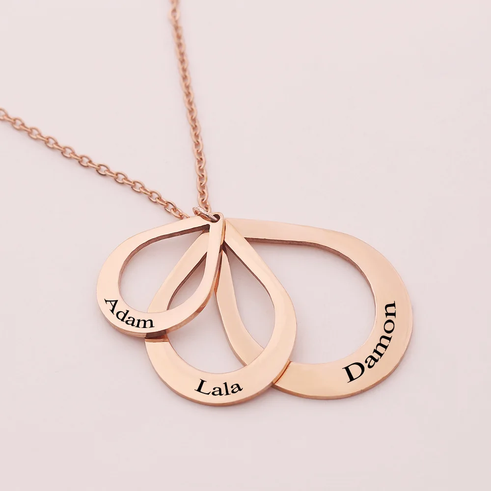 Diy Personal Custom Stainless Steel Three Name Letters Personalize Necklace Multi Colors Optional