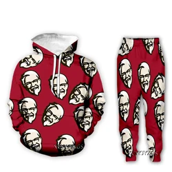 xinchenyuan KFC 3D Printed Clothing Long Sleeve Fashion Sweatshirt Hoodies Sport Long Pants Z31