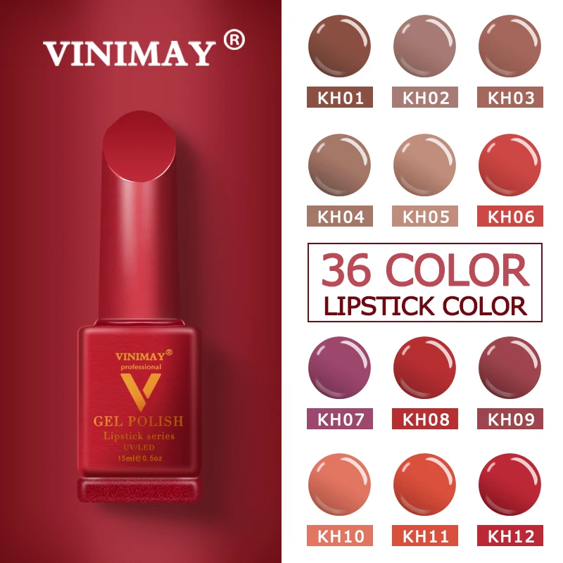 VINIMAY Brand Red Gel Nail Polish vernis semi permanant UV Nail Gel Lak Primer Soak Off Nail Art Gel Varnish Gelpolish Manicure