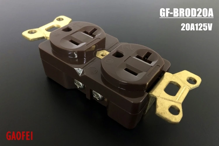 

Hot sale GAOFEI BRO-D20A HIFI audio 20A / 125V pure copper American standard power outlet free shipping