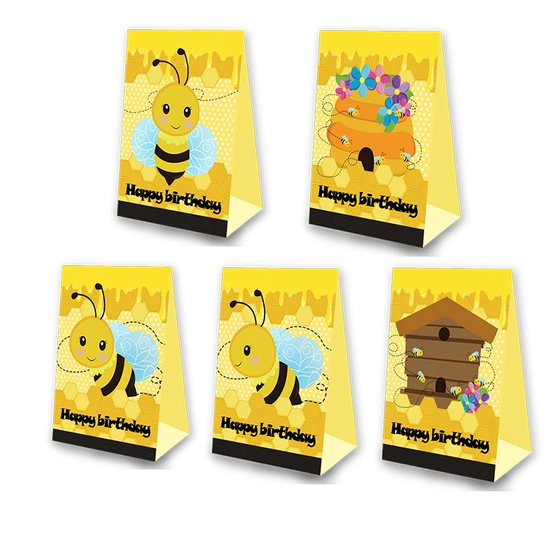 bees theme Party Favor Popcorn Box Candy Box Gift Box holiday theme Birthday Party Supplies Decoration Party Suppli