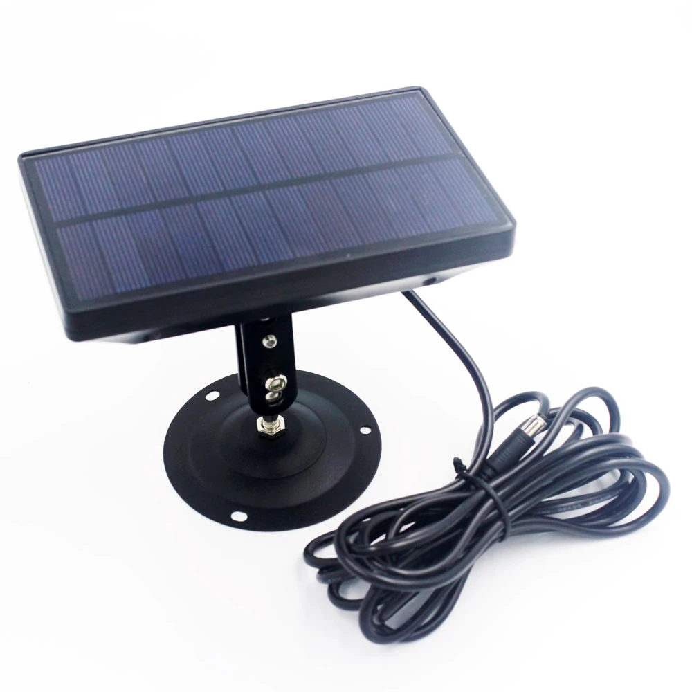 New Version 9V Solar Power Panel with DC2.5/2.1mm Jacket & Bracket Mounting for Outdoor Hunting Trail Camera Waterproof IP54