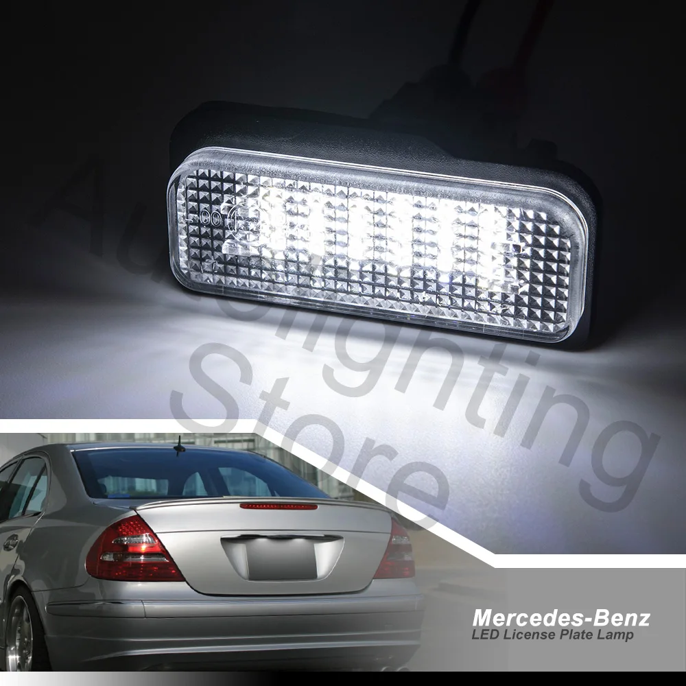 2PCS LED License Plate Light Canbus Error Free For Mercedes Benz E-Class W211 S211 CLS-Class C219 W219 W203 SLK-Class R171