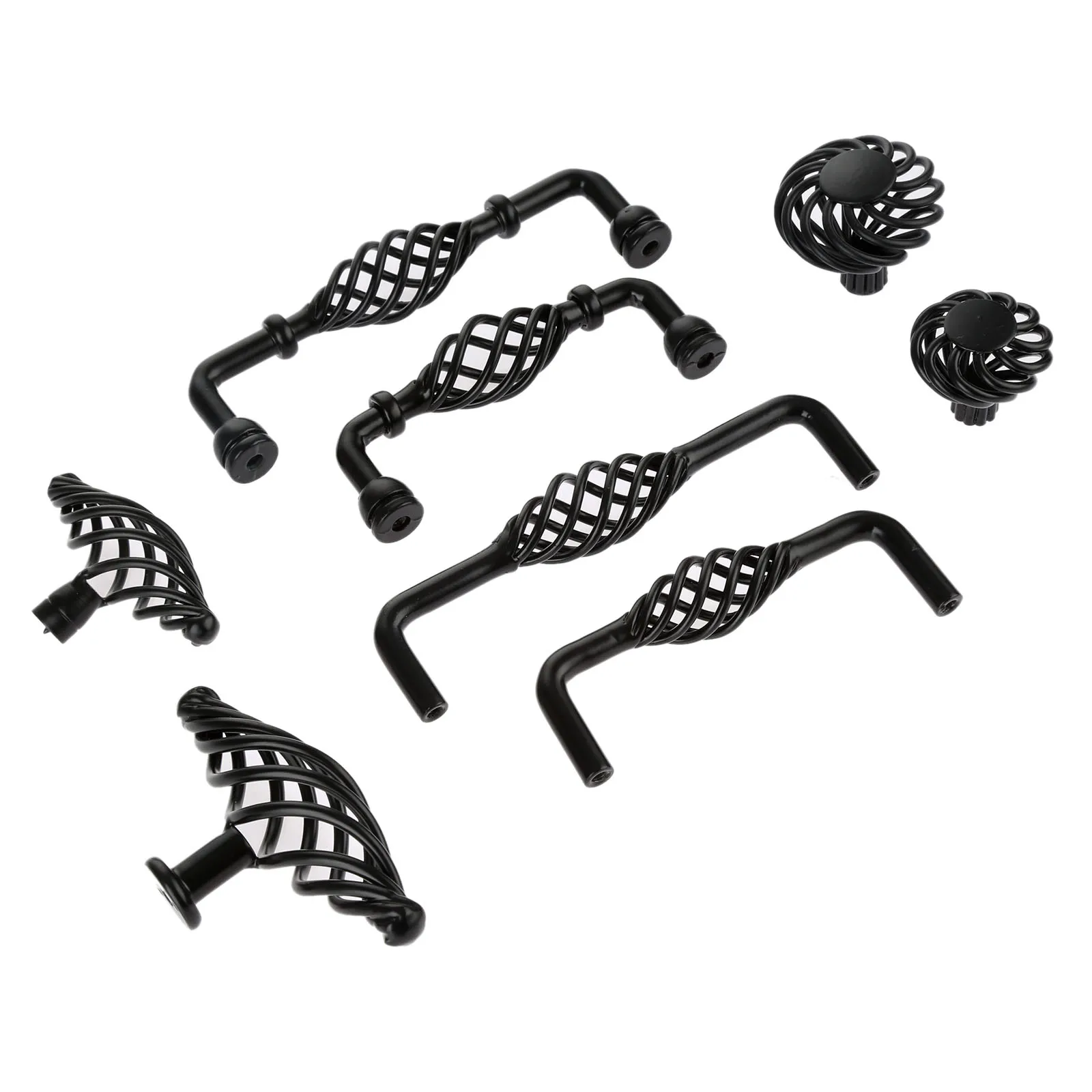 DRELD Black Furniture Handles pomos y tiradore Cabinet Knobs and Handle Kitchen Door Knobs Dresser Cupboard Wardrobe Pull Handle