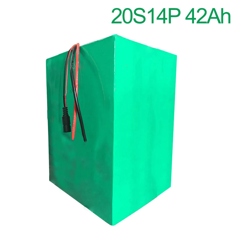 72V 42Ah 20S14P 18650 Li-ion Battery electric two Three wheeled motorcycle bicycle  ebike 250*190*140mm