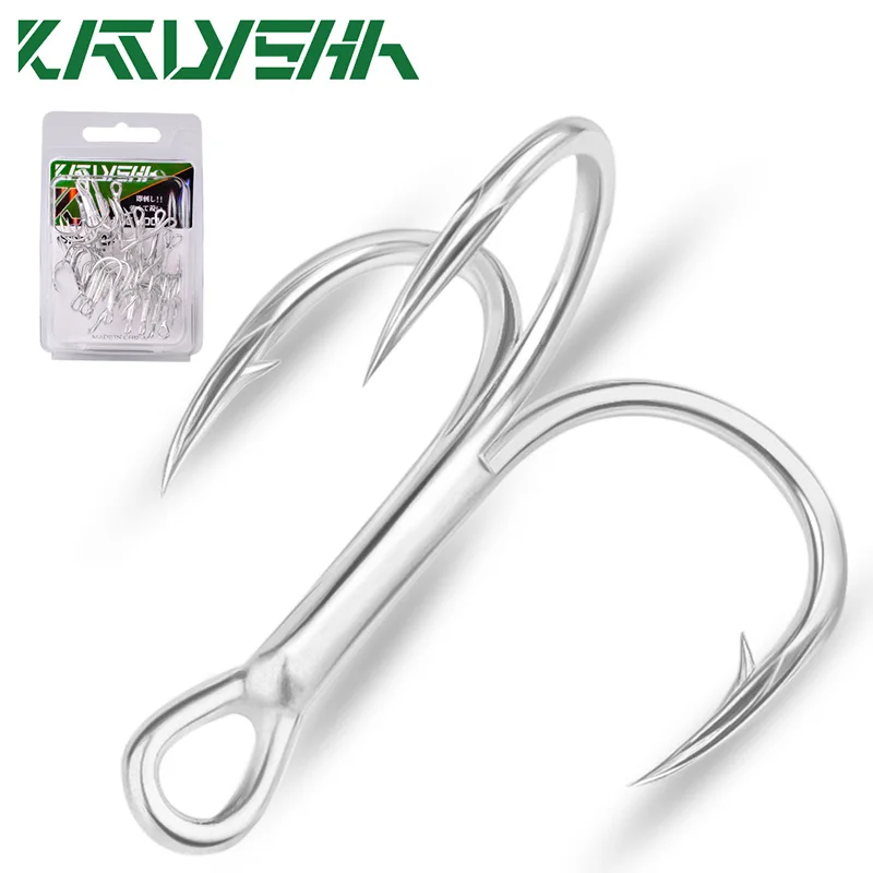 KATYUSHA 20Pcs Treble Hooks 14#-1/0# Saltwater Fishing Hooks High-Carbon Steel Fishhooks High Strength Hooks Fishing Tackle