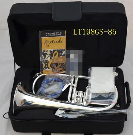 

Music Fancier Club Professional Flugelhorn 183S Silver Plated With Case Profession Flugelhorns Bb Yellow Brass Bell