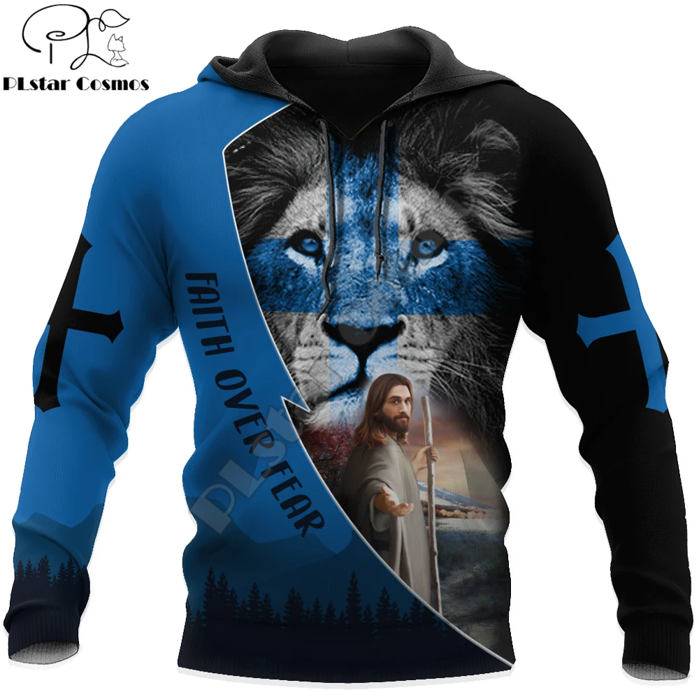 

Jesus and Lion Faith Over Fear 3D Printed Mens Autumn Hoodie Sweatshirt Unisex Streetwear Casual Zip Jacket Pullover KJ634