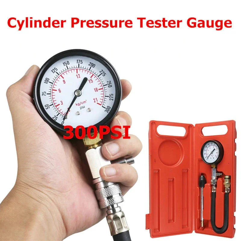 Auto Fuel Pump Pressure Test Car Petrol Gas Engine Cylinder Compression With Gauge Vehicle Meter Testing Leakage Diagnostic Tool