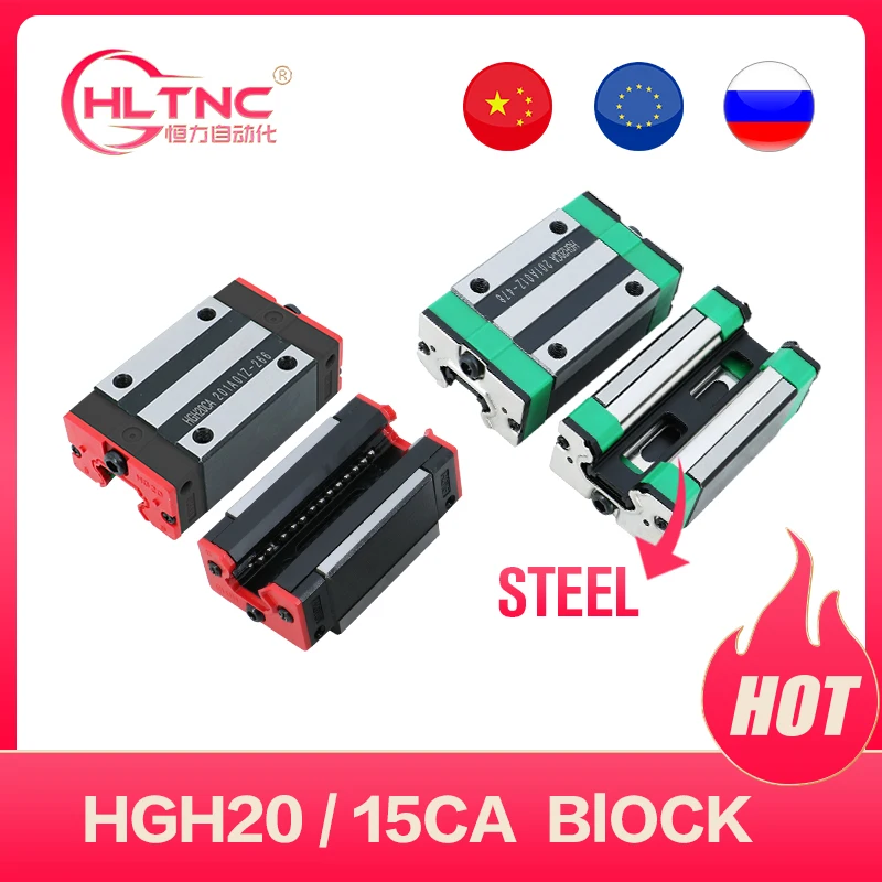 HLTNC 4pc HGH20CA HGH15CA Linear Narrow carriges Sliding  match use HIWIN HGR20/15 linear guide for linear rail CNC diy parts