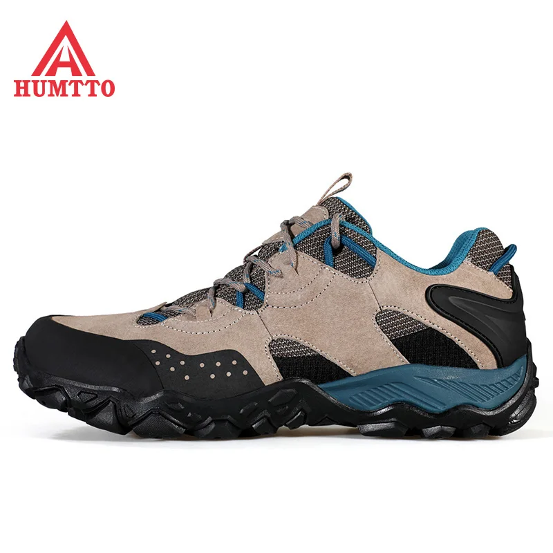 HUMTTO New Waterproor Hiking Shoes Mens Genuine Leather Mountain Boots Outdoor Trekking Shoes Climbing Boots Walking Sneakers