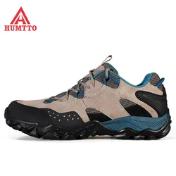 HUMTTO New Waterproor Hiking Shoes Mens Genuine Leather Mountain Boots Outdoor Trekking Shoes Climbing Boots Walking Sneakers