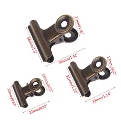 6pcs Stainless Steel Letter Paper Photo File Binder Clip Bag Sealing Stationary Office Supplies