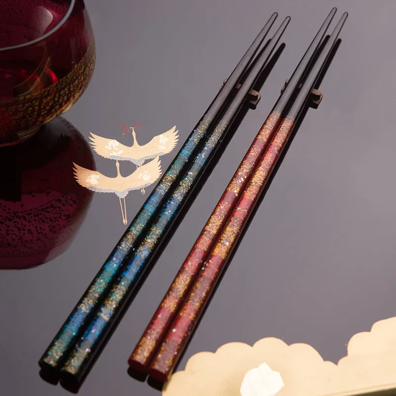 1pc Imported Japanese handmade solid wood chopsticks household Japanese starry chopsticks wedding gift chopsticks