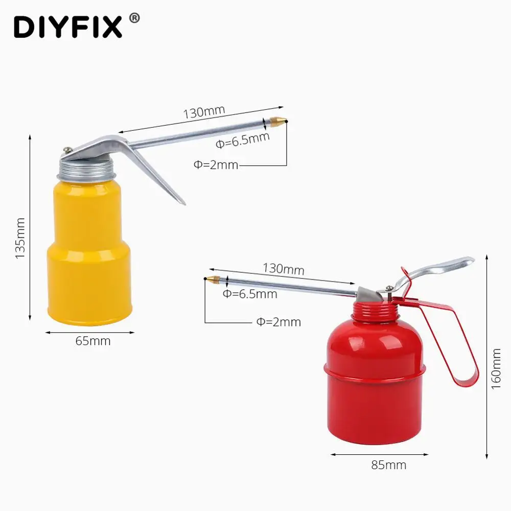 DIYFIX 300/500ML Grease Gun Oil Pump Lubricating Oil Can Metal Hose High Pressure Oiler Oil Injector Can Car Repair Clean Tools