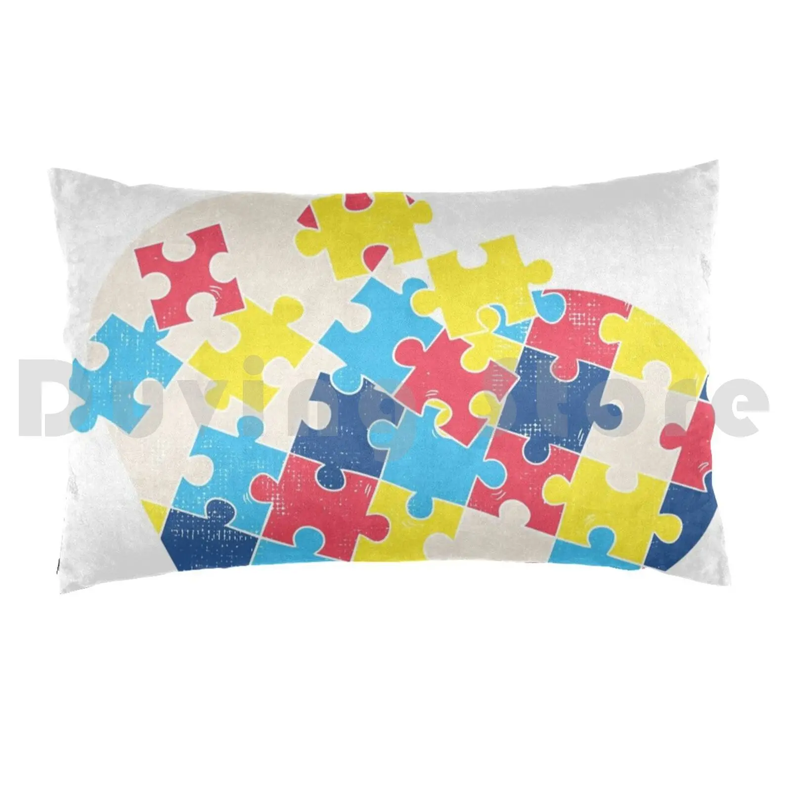 Love Autism Awareness Puzzle Pieces Gift Design Idea Product Pillow Case Printed 35x50 Gift Design Idea