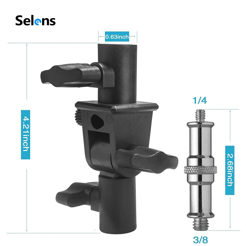 Selens-soporte giratorio de paraguas en forma de U para Flash, adaptador 180 ajustable, 1/4