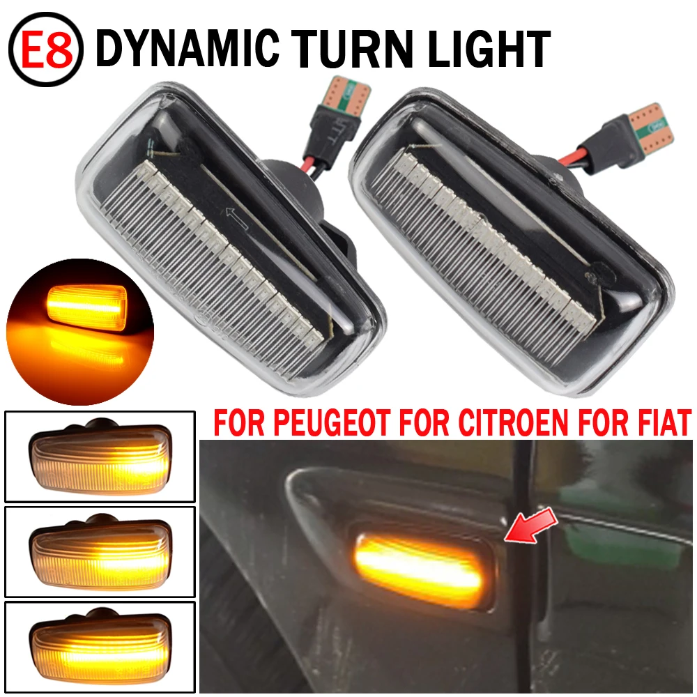 Flashing Car Turn Signal Lamps Side Marker Lights Lateral LED For