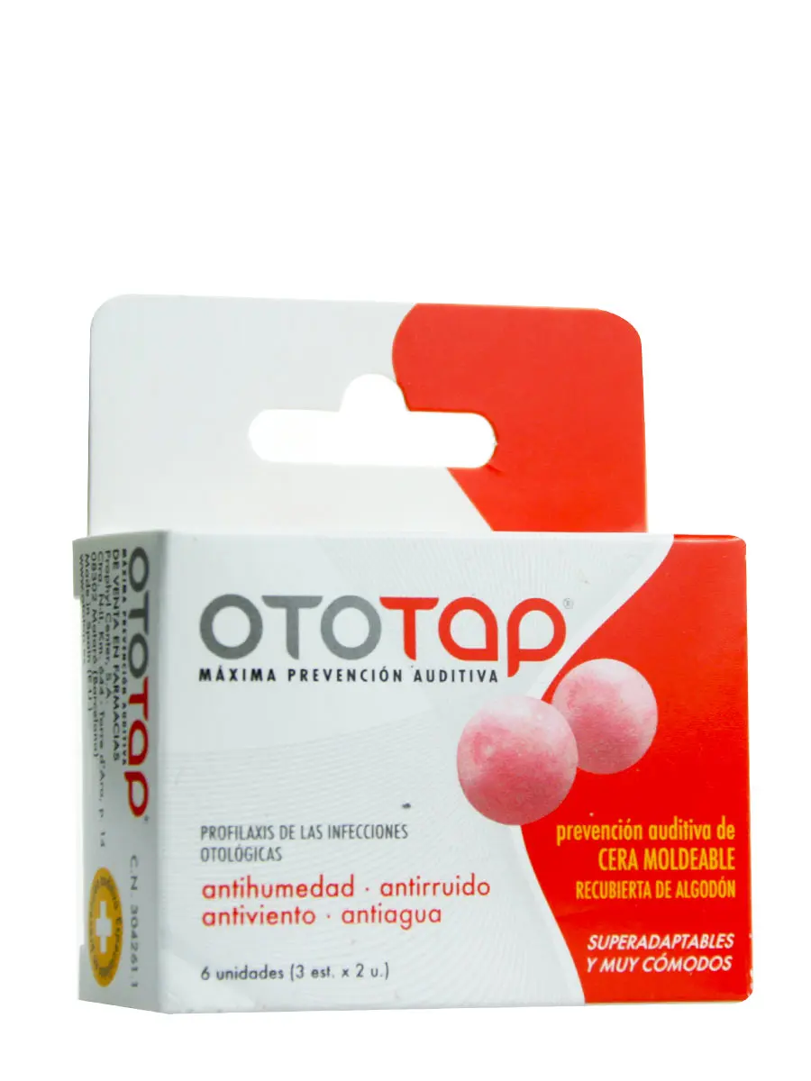 Oto-tap ear plugs wax 6 units-maximum hearing protection