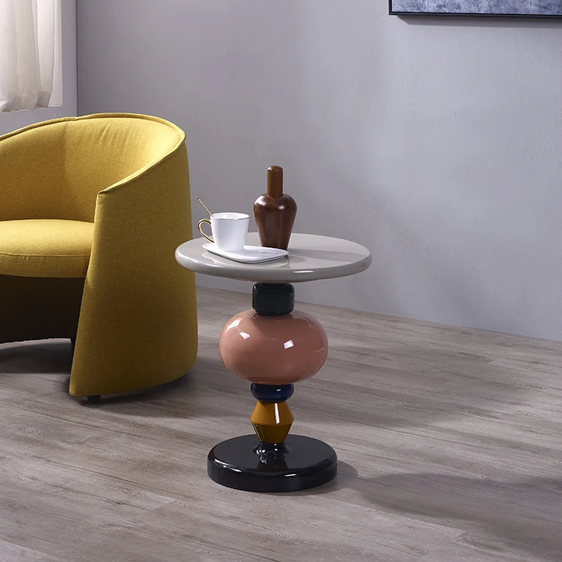 Nordische Möbel, Teetische mit Geometrie, Wohnzimmer-Sofa-Beistelltisch, Zuckerkürbis-Couchtisch, Nachttisch, runder Schreibtisch, individuell gestaltet – Detail 5