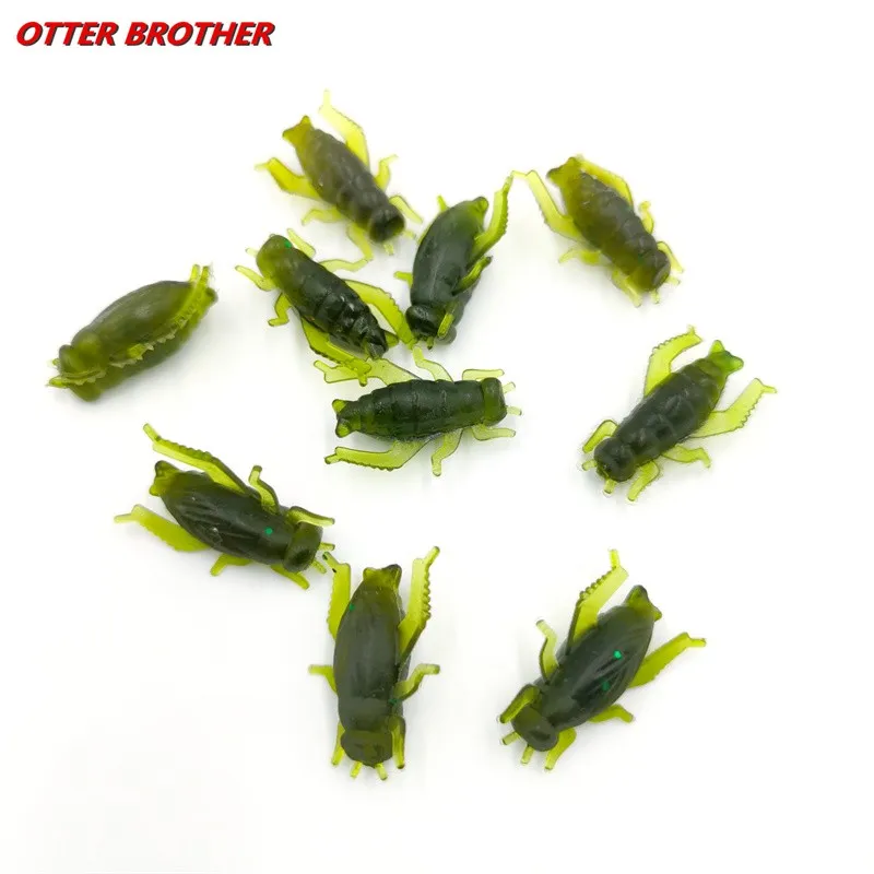 

10/30pcs Soft Cricket Insect Fishing Bait Artificial Lightweight Grasshopper Lures Floating Ocean Wobblers Silicone Bait Pesca