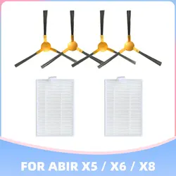 For ABIR X5 / X6 / X8 / iBoto Smart Aqua C820W Robot Vacuum Cleaner Side Brush HEPA Filter Spare Parts Accessories Household