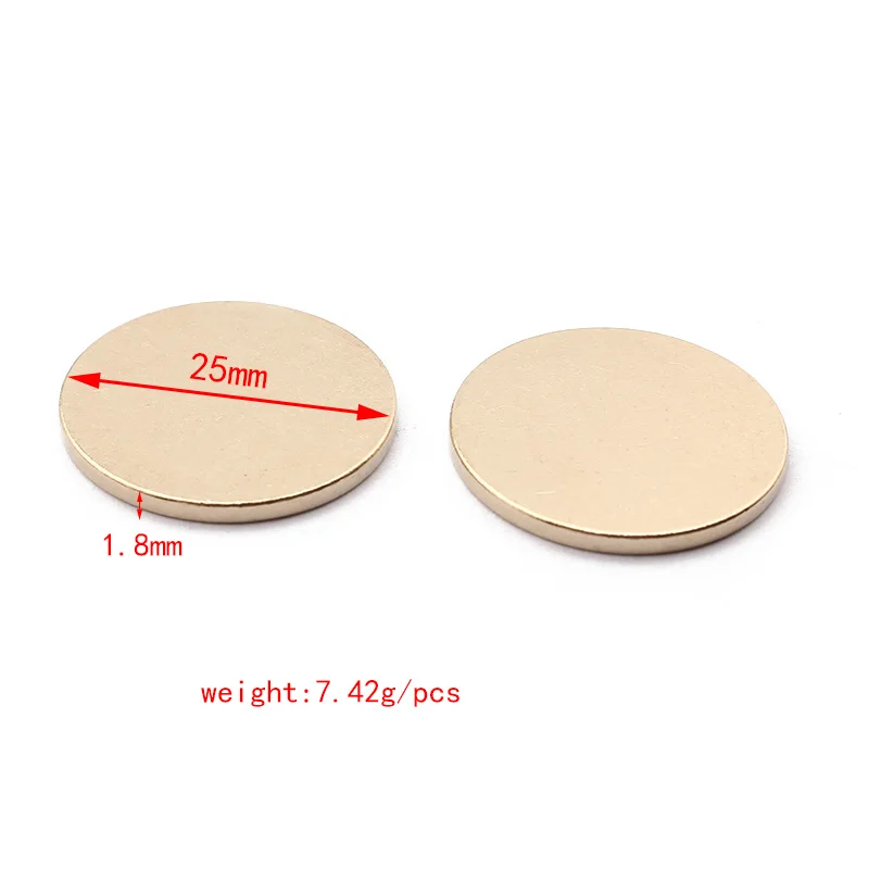 5pcs Raw Brass 25mm Round Blank Stamping Tag Disc Charms 1.8mm thickness For DIY Coin Jewelry Making Accessories