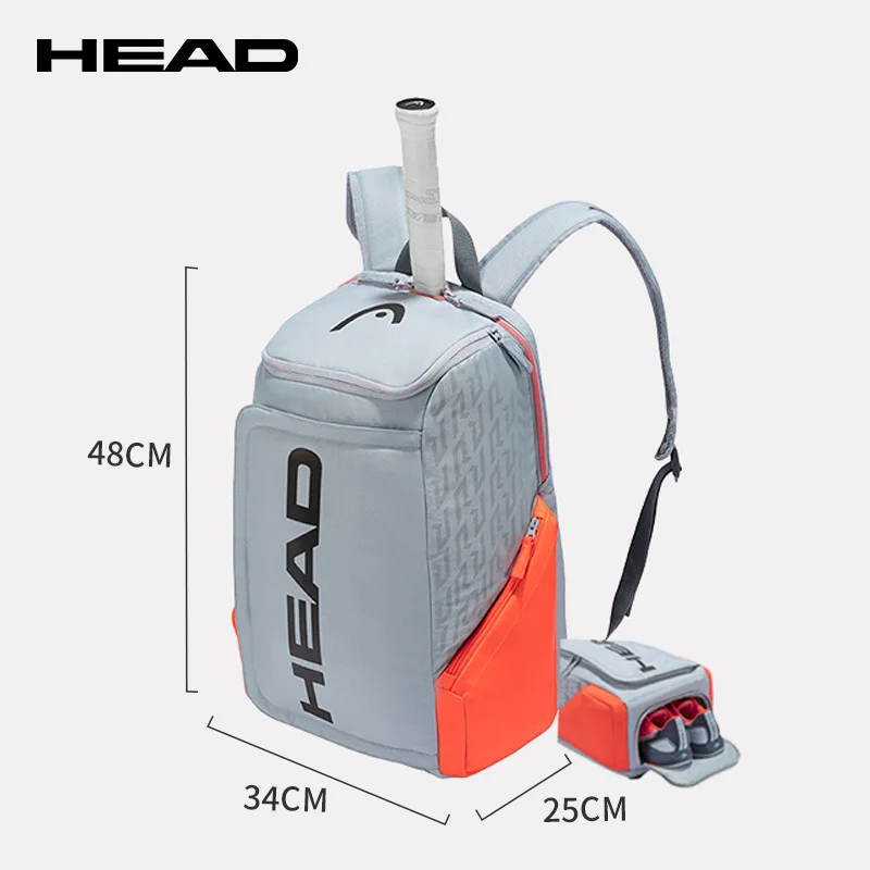 2024 Original HEAD Tennis Bag Tennis Djokovic Radical Rebe Tennis Backpack Men Tennis Racket Sport Bag Outdoor Gym Badminton Bag