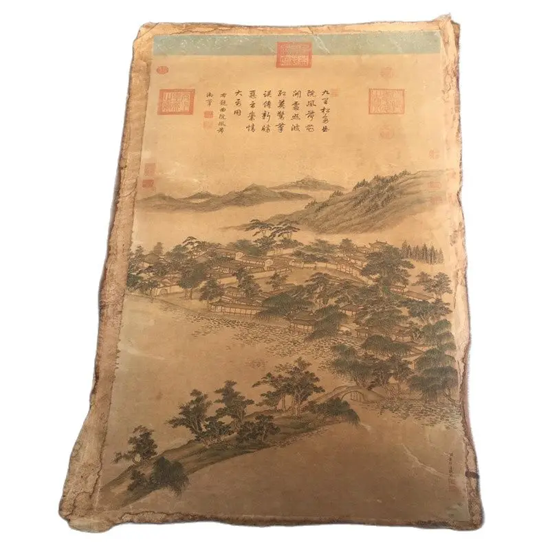 

Chinese Old Scroll, Dong Bangda - Jiulisong Painting, Rice Paper Painting Slice