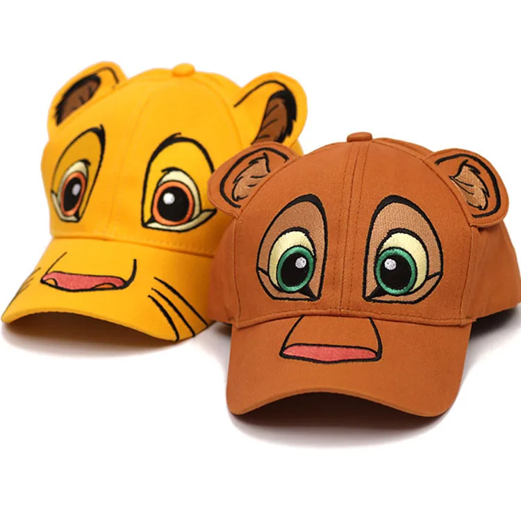 2024 Disney Mickey Minnie Simba Spring Summer Baby Baseball Cap Boys Girls Hats Outdoor Snapback Hat Kids Sun Caps Plush Toy