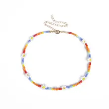 Colorful Beaded Flower Choker #4