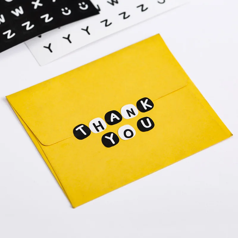 Ins Colorful Alphanumeric Label Sticker Envelope Cards Sealing Paster DIY Creative Decorative Stickers Scrapbooking Stationery