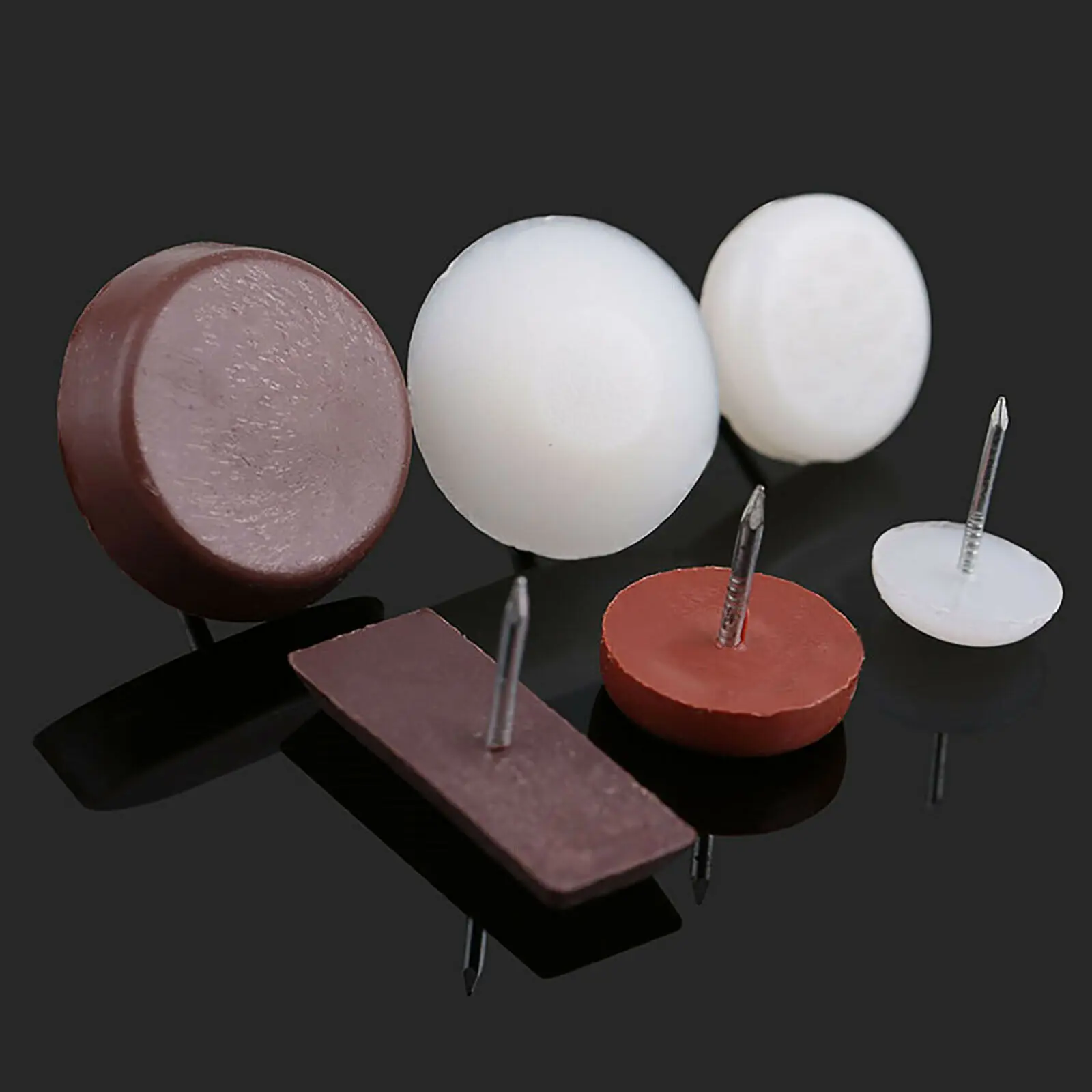 Deslizadores de clavos de plástico para muebles, protectores de azulejos de suelo de madera, alfombrilla antideslizante para patas de mesa y silla, 12-27mm