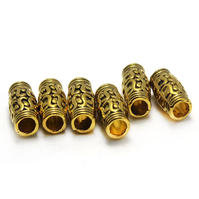 20Pcs Antique Bronze Tube Spacer Beads Metal Loose Beads For DIY Jewelry Making Bracelet Necklace Accessories Wholesale