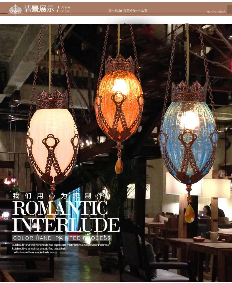 Lâmpada pingente de vidro led tradicional e27 colorida