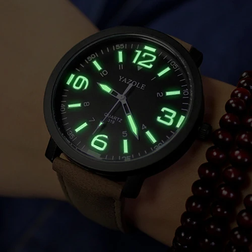 Reloj hombre 2020 moda masculina mulher brilho luminoso no escuro pulseira de couro falso quartzo esporte relógio de pulso relogio mas-culino