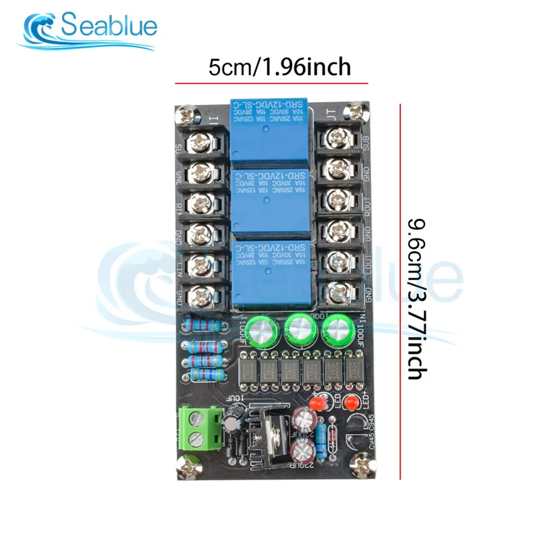 Class D Digital Power Amplifier Speaker Protection Board 2.1 Three-Channel With Delay and DC Protection Function