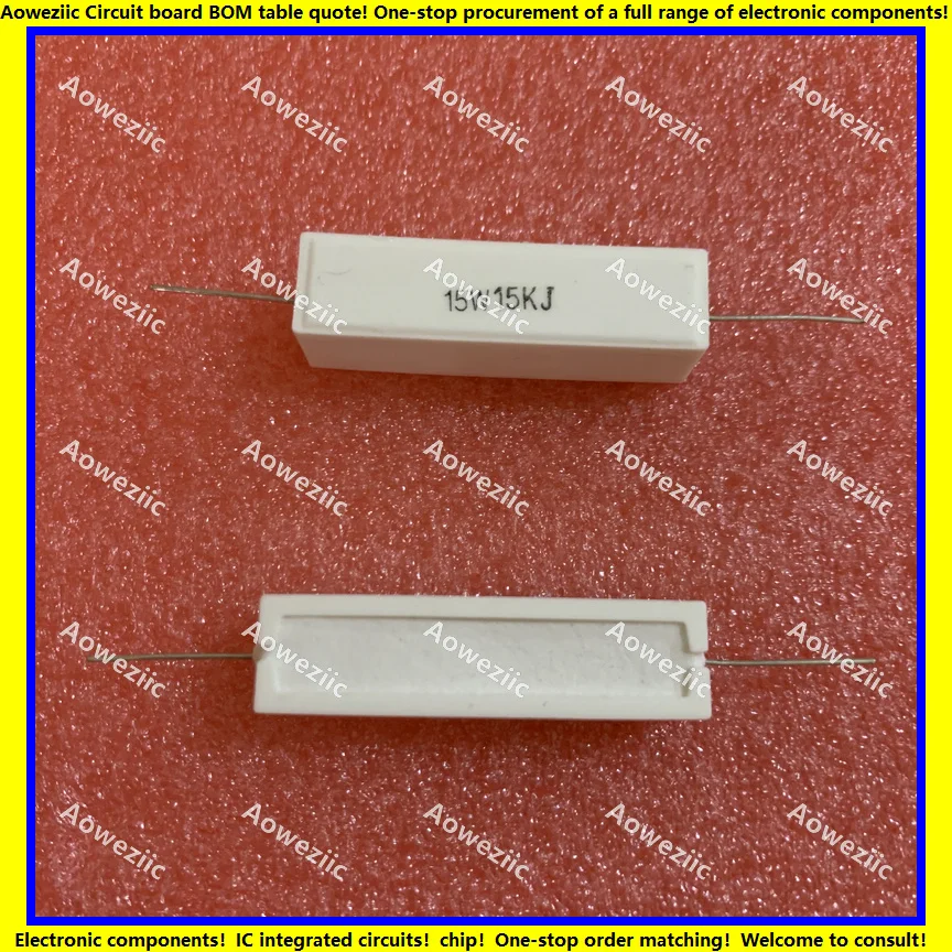 

10Pcs 15W15KJ 15W 15K RX27 Horizontal cement resistor 15W 15K ohm 15W15K 15000R Ceramic Resistance precision 5% Power resistance