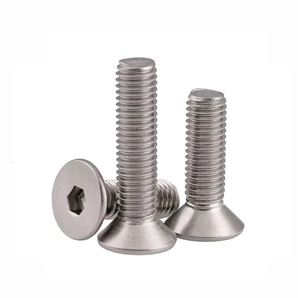 M3 M4 M5 M6 M8 M10 M12 Đầu Dẹp Lục Giác Lục Giác Ổ Cắm Máy Vít Thép Không Gỉ 316 DIN7991Countersunk Allen Bu Lông