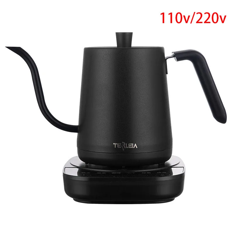 0.9L Stainless Steel coffee pot constant temperature electric kettle 900ml Rapid heating Gooseneck long nozzle teapot 110v 220v