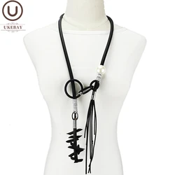 UKEBAY Original Design Women Pendant Necklaces Tassel Chains Removable Accessories Strange Jewelry Vintage Punk Female Necklace