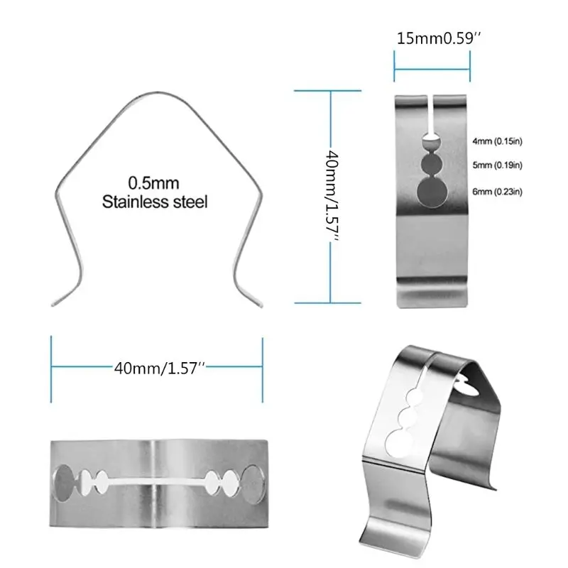 Stainless Steel Thermometer Clips for BBQ Food Cooking Thermometer Holder 3holes C90A